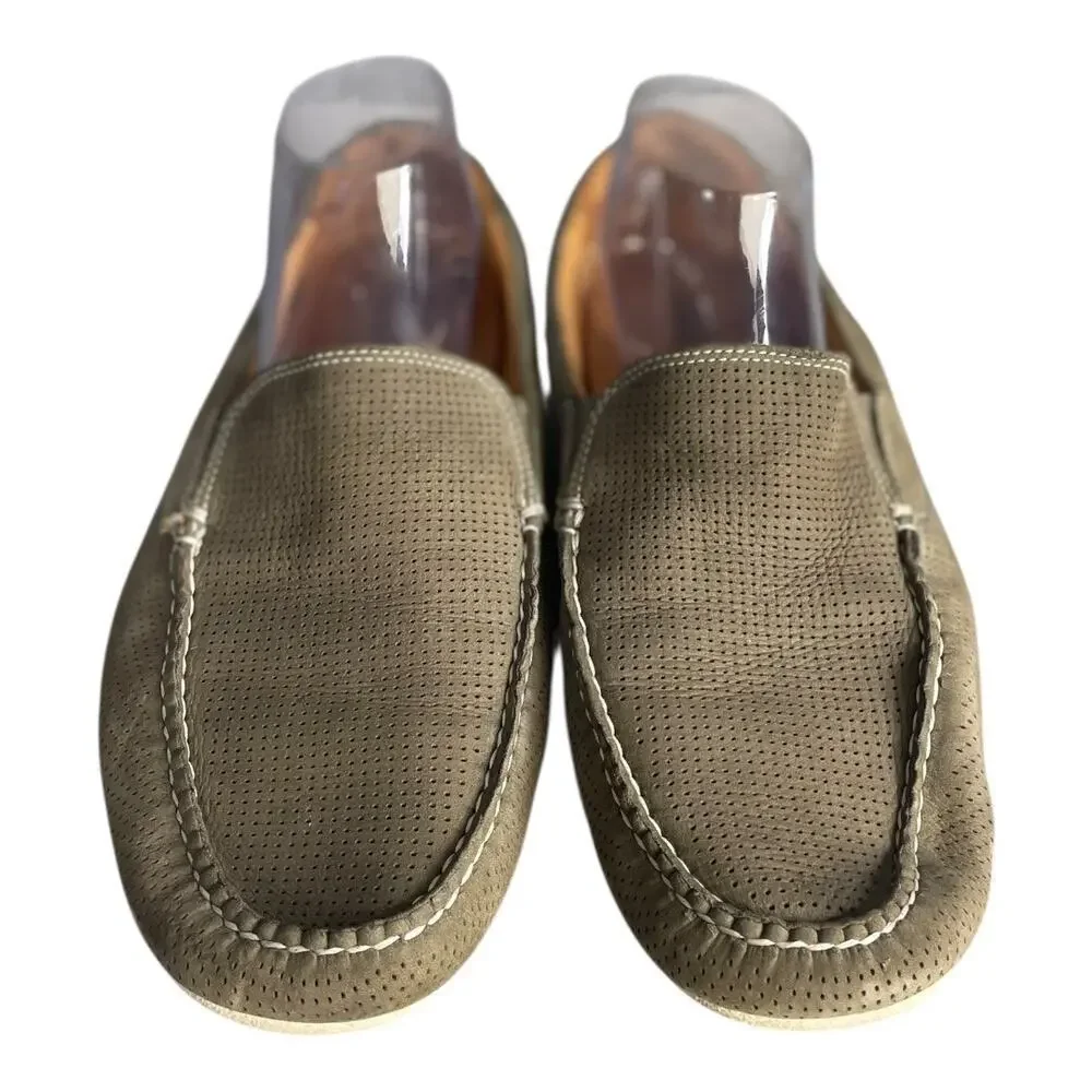 Johnston & Murphy Men’s Cort Perf Venetian Brown Nubuck Loafers Size-9M
